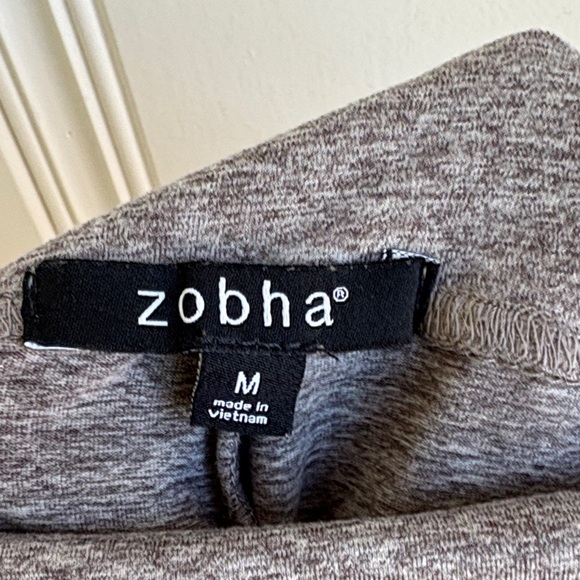 3/$15! Zobha Heather Gray High Waisted Leggings - Picture 3 of 4